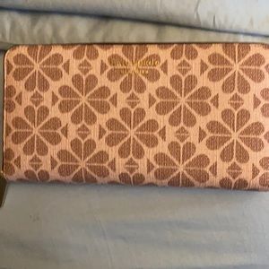 spade flower zip-around continental wallet NWOT